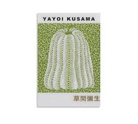 TSNKNP Yayoi Kusama Verde Calabaza Arte Póster Pintura Decorativa Lienzo Arte de Pared Salón Póster Dormitorio Pintura, Arte de Pared Impresión de Imagen Moderna Decoración de Habitación Familiar 24 x