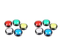 TsoLay 10 Botones de Arcade, de 60 mm Botón Pulsador LED de 2,36 Pulgadas Con Microinterruptor para Consola de Videojuegos de Máquina Arcade