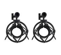 TsoLay 2X Universal 3KG Carga Invivable Mic Micrófono Fijación de Choque Pinza Soporte Soporte Radio Estudio Sonido Soporte Grabación Negro Profesional