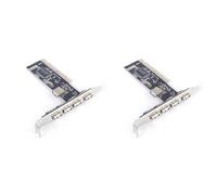 TsoLay 2X USB 2.0 4 Puertos 480Mbps de Alta Velocidad Via HUB Adaptador de Tarjeta Controladora PCI Tarjetas PCI para Vista Windows ME XP 2000 98 SE