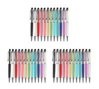 TsoLay 36 Piezas Bling Bling 2-En-1 Slim Crystal Diamond Stylus Pen Y BolíGrafos de Tinta (12 Colores)