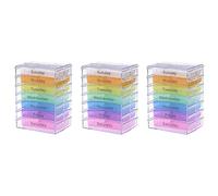 TsoLay 3X Medicina Semanal Píldora Almacenamiento 7 Días Tablet Clasificador Caja Contenedor Organizador