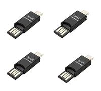 TsoLay 4X Adaptador de Lector de Tarjetas USB 3.1 Tipo C USB-C Una Micro-SD TF para PC Celular
