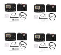 TsoLay 4X Preamplificador Piezo-Electrico con preamplificador de guitarra acústica y potenciómetro de volumen de pantalla LCD mini incorporado