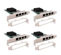 TsoLay 4X Tarjetas de Red Adaptador de Red/Ethernet/LAN Tarjeta de Red PCI-E Realtek RJ45 Internet Ethernet Gigabit Tarjeta de Red de 4 Puertos