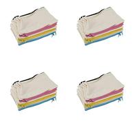 TsoLay 72 piezas de lona bolsa de maquillaje multiusos bolsa de cosméticos bolsa de viaje bolsa de aseo bolsa de pluma bolsa de monedas en bolsa de bricolaje con cremallera, color