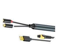 Tsophreniq Cable adaptador de fibra a dos fono de alta calidad con conectores dorados para convertidor de sonido de proyector doméstico