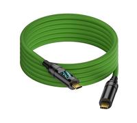 Tsophreniq Cable de carga tipo C de doble cabezal de 100 W con pantalla digital LED estética, función de transferencia de video 8K, mejora la conexión, transferencia de datos de alta velocidad