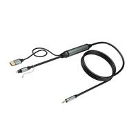 Tsophreniq Cable SPDIF de muestreo de 192 kHz a 3,5 mm, diseño blindado de metal de aluminio para sistemas de reproductor T V D, integración de liberación de ruido digital a convertidores