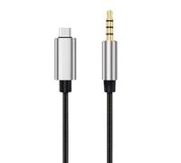 Tsophreniq Cable USB C a auxiliar con conectores de metal, cable trenzado para transmisión en vivo y equipo auditivo profesional, cable auditivo de transmisión en vivo