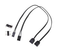 Tsophreniq Cables adaptadores negros para Corsairs QL LL120 ICUE RGB a ARGB, cable de conexión sin costuras, 3 pines, 4 pines, 2 unidades