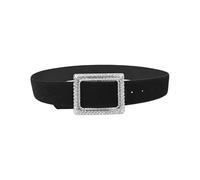 Tsophreniq Cinturón ancho ajustable con diseño de piedras brillantes, ropa de invierno esencial de piel sintética para mujer, accesorio de cinturón de moda