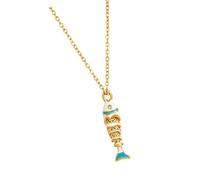 Tsophreniq Collar minimalista con colgante de peces de goteo de aceite con cadena ajustable, delicadas cadenas de cuello para el día a día, joyería minimalista con colgante de peces de goteo de aceite