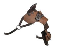 Tsophreniq Cubrehombros de piel sintética para caballeros, funda ajustable para cosplay de vikingos medievales para disfraz de guerrero LARP, cubierta de un solo hombro, marrón claro, Talla única