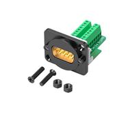 Tsophreniq DB9Pin HDB15 - Módulo de terminales VGA, color negro HDB15 | Contactos soldados para una conexión estable con pasadores de cobre gruesos y sin herramientas para la fijación del panel