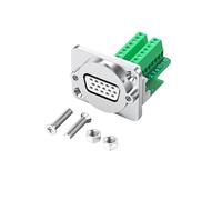 Tsophreniq DB9Pin HDB15 - Módulo de terminales VGA, conector hembra HDB15 | Contactos soldados para una conexión estable con pasadores de cobre gruesos y sin herramientas para la fijación del panel