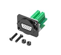 Tsophreniq DB9Pin HDB15 - Módulo de terminales VGA, conector hembra HDB15 | Contactos soldados para una conexión estable con pasadores de cobre gruesos y sin herramientas para la fijación del panel