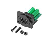 Tsophreniq DB9Pin HDB15 - Módulo de terminales VGA, hembra DB9 negro | Contactos soldados para una conexión estable con pasadores de cobre gruesos y sin herramientas para la fijación del panel