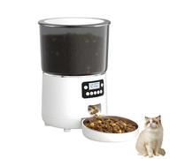 Tsophreniq Dispensador automático de alimentos con forma de gato de 4 L, con control de botón fácil para alimentación temporizada, gran capacidad, funcionamiento silencioso, temporizador