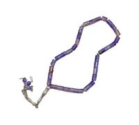 Tsophreniq Elegante abalorio de oración con 33 cuentas cilíndricas de cristal para práctica religiosa, cómoda, joyería de muñeca, regalo vibrante Tasbih, One Size, como se describe