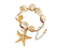 Tsophreniq Elegante collar / pendientes de aleación con temática de playa con estrellas de mar para fiestas en la piscina y vacaciones, collar de moda con temática de playa