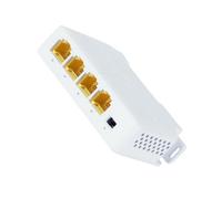 Tsophreniq Extensor POE Gigabit de 100/1000Mbps con 4 puertos, montaje en rieles para uso en interiores, extensor de potencia a través de Ethernet de 250 m de distancia