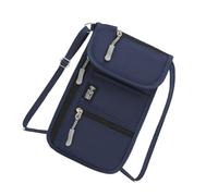 Tsophreniq Funda de tela Oxford para pasaportes, diseño antirrobo, correa ajustable, organización esencial, documento de viaje, diseño compacto, negocios, viajes, familia, azul marino