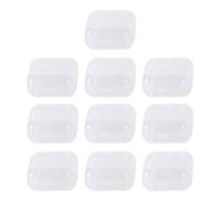 Tsophreniq Juego de 10 recipientes cuadrados de almacenamiento transparentes para tapones para los oídos para joyas de cuentas pequeñas, caja de aretes, pastillero