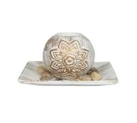 Tsophreniq Juego único de cáscara de coco esculpida esférica perfumada para relajación, meditaciones, accesorios para aliviar el estrés, regalo tallado de cáscara de coco perfumada