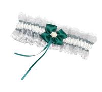 Tsophreniq Liga de pierna de boda con encaje decorativo y lazo, accesorio versátil para cualquier ocasión, liga de boda, verde oscuro, Talla única