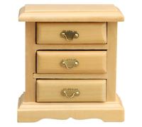 Tsophreniq Mesita de noche de madera modelo figurita casa de muñecas muebles escala 1/12 casa de muñecas modelo de proyecto habitación arreglo miniatura mesita de noche de madera