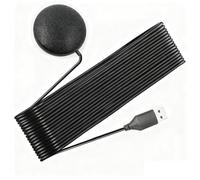 Tsophreniq Micrófono redondo omnidireccional inteligente con luz LED silenciosa de 3,5 mm, compatible con USB, para conferencias, seminarios web, micrófono de sonido