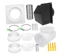 Tsophreniq Salida de ventilación de pared para extractor de aire de metal, cubierta de ventilación para secadora, conducto de ventilación, cubierta de rejilla de escape de pared externa, sombrero de