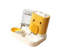 Tsophreniq Smart - Comedero automático para ganado con cuenco de agua, diseño integrado a prueba de derrames, temporizador para espacios pequeños, color amarillo automático