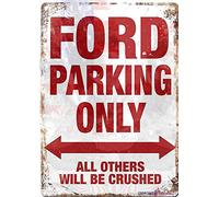 TSOSK Letrero de metal retro con texto en inglés "Ford Parking Only Fiesta, Focus, St Rs Escort, letrero de estaño de aspecto retro para casa, bar, club, cocina, decoración de pared, 30,5 x 20,3 cm