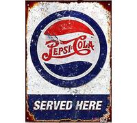 TSOSK Letrero de metal retro de Pepsi Cola, réplica de garaje, cocina, americana, letrero de estaño, cueva, bar, club, hogar, arte de pared de metal, 20 x 30 cm