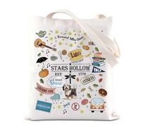 TSOTMO Bolsa de la compra inspirada en Stars Hollow para fanáticos de Lorelei Rory, regalo de Lukes Diner, Stars 1779, Pink, Red, White, Bolsa de mano
