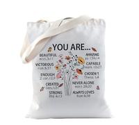 TSOTMO Bolsa de mano cristiana con versículo bíblico para regalo religioso de fe cristiana, regalos religiosos, regalo de bautismo, Lo estás:, medium
