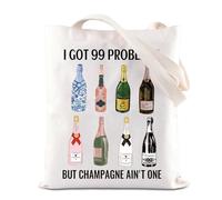 TSOTMO Bolsa de mano para amantes del champán, regalo para novia, vacaciones, despedida de soltera, regalo de despedida de soltera, regalo para bebedor de vino y alcohol, Got 99, medium