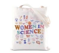 TSOTMO Bolsa de mano para mujeres en ciencia, regalo de feminismo, regalo de semana de laboratorio, regalo de educación STEM, bolsa de compras para mujeres científicas, En ciencia, medium