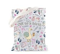 TSOTMO Bolsa de regalo de nacimiento de ganso para embarazadas, bolsa de anuncio de embarazo para parteras, enfermeras, parteras, regalos de entrega para nueva mamá, Fuera del nacimiento