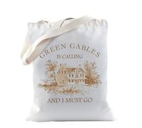 TSOTMO Book Merch Green Gables Gift Light Academia Book Tote Bag para los amantes de los libros literarios, regalo para fans de Anne, Gables Tote, medium