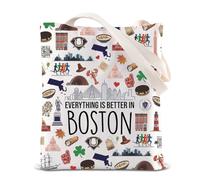 TSOTMO COHO Bookish Gift Everything is Better in Boston - Bolsa de hombro para amantes de la lectura romántica, regalo para club de libros, Mejor en Boston, medium