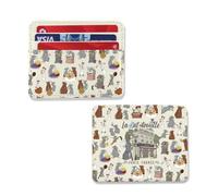 TSOTMO La Cartoon Paris France - Tarjetero inspirado en Francia para cualquier persona que pueda cocinar, regalo de ratón, chef, chef, rata, amante de la tarjeta, Cartera La Rat, S, Retro