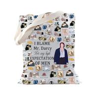 TSOTMO Libro del orgullo Merch Romance Reader Gift Mr.Darcy Gift Pemberley House Feminist Booktok para Booknerd Academia Gift, Darcy Tote, medium