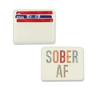 TSOTMO Sober AF - Tarjetero para tarjetas de crédito, regalos de recuperación de adicciones, AA NA, sobriedad, apoyo a la salud mental, aniversario sobrio, Cartera sobria, S, Retro