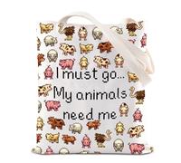 TSOTMO Stardew Merch Stardew - Bolsa de mano para amantes de los videojuegos, regalo de animales de píxeles, regalo para jugadores, regalo de ciudad pelícano, Necesidad de animales, medium