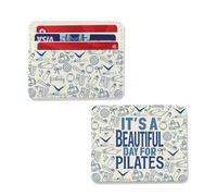 TSOTMO Tarjetero para amantes del pilates, regalo de instructor de pilates, para entusiastas del fitness, gimnasio, tarjeta de yoga, regalo de entrenamiento, Cartera de pilates, S, Retro
