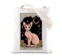 TSOTMO The Sphynx Inspired Gift Sphynx Cat Tote Bag Cat Lover Gift Pet Dueño Reutilizable Bolsa de comestibles sin pelo, The Sphynx, Bolsa de mano