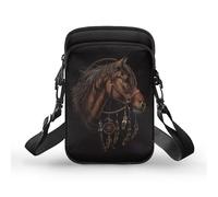 TSOVTHRID Bandoleras pequeñas con patrón de caballo para mujeres y niñas, Atrapasueños con cabeza de cab